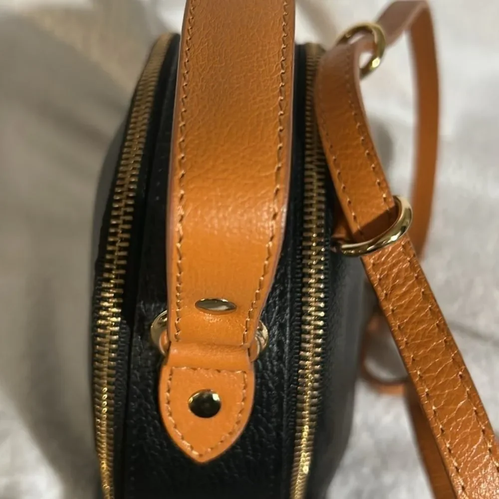 Divina Firenze black Pebbled Leather Convertible Top Handle Backpack Crossbody